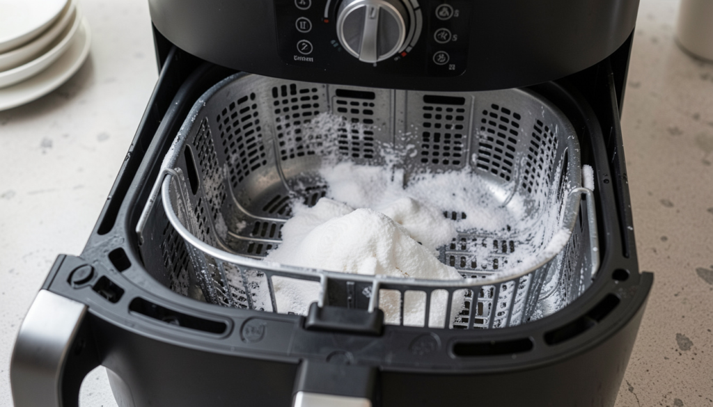 cleaning an air fryer basket