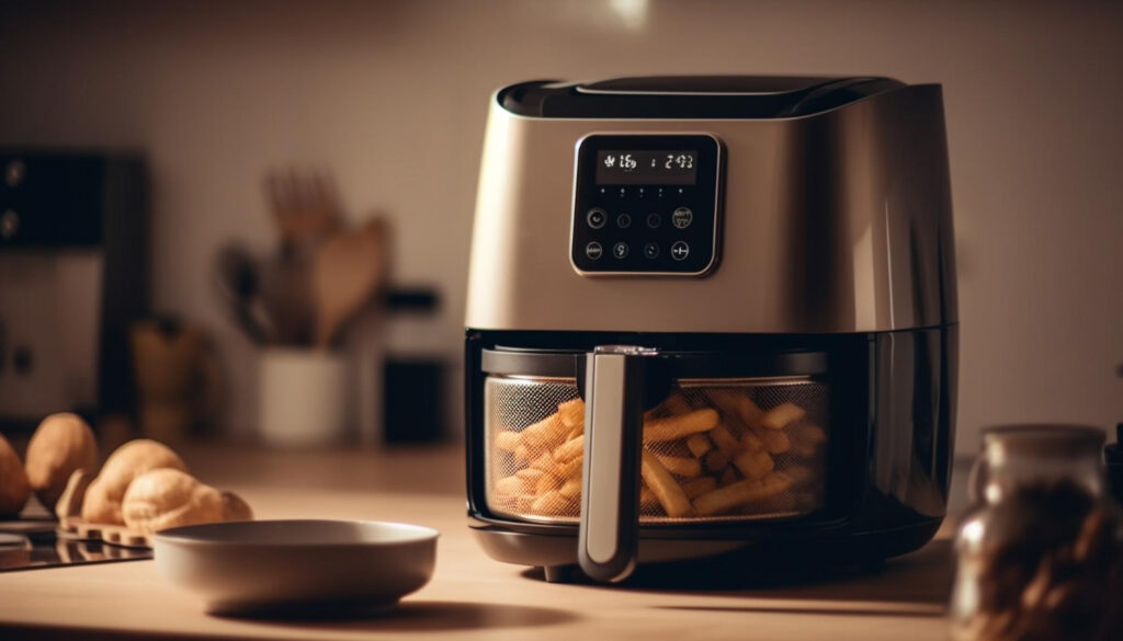 smart air fryer on a kitchen counter